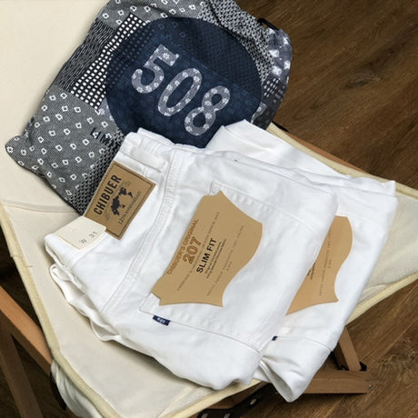 New Straight Men's Casual White Jeans - Lootquake