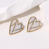 Pendientes de acero inoxidable de temperamento simple con baño de oro de 18 quilates que no se decoloran