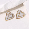 Pendientes de acero inoxidable de temperamento simple con baño de oro de 18 quilates que no se decoloran