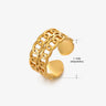 Anillo de acero inoxidable con forma de moda retro para mujer