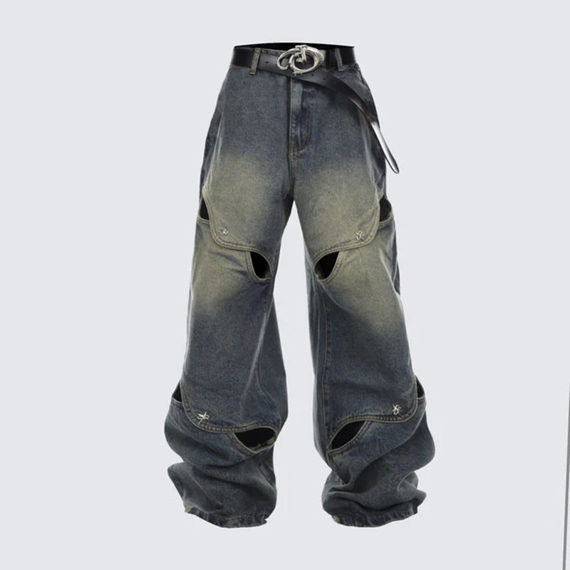 Spring And Summer Casual Wide Leg Hollow Baggy Pants - Lootquake