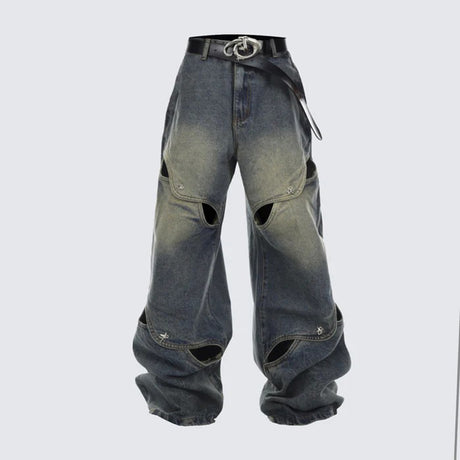 Spring And Summer Casual Wide Leg Hollow Baggy Pants - Lootquake