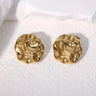 Pendientes de acero inoxidable de temperamento simple con baño de oro de 18 quilates que no se decoloran