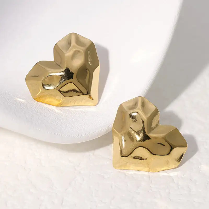 Pendientes de acero inoxidable de temperamento simple con baño de oro de 18 quilates que no se decoloran