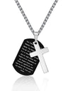 Men's Stainless Steel Scripture Cross Necklace - Lootquake
