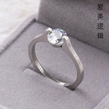 Fashion Diamond Ring Titanium Steel Ornament Simple Female Niche Jewelry Stainless Steel - Lootquake