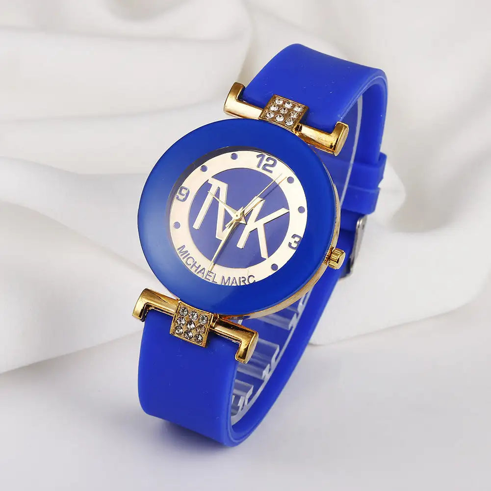 Fashion Women's Diamond Silicone Strap Quartz Watch - Lootquake