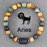 Twelve Constellations Bracelets Natural Stone Pendant Planet Birthday Gift - Lootquake