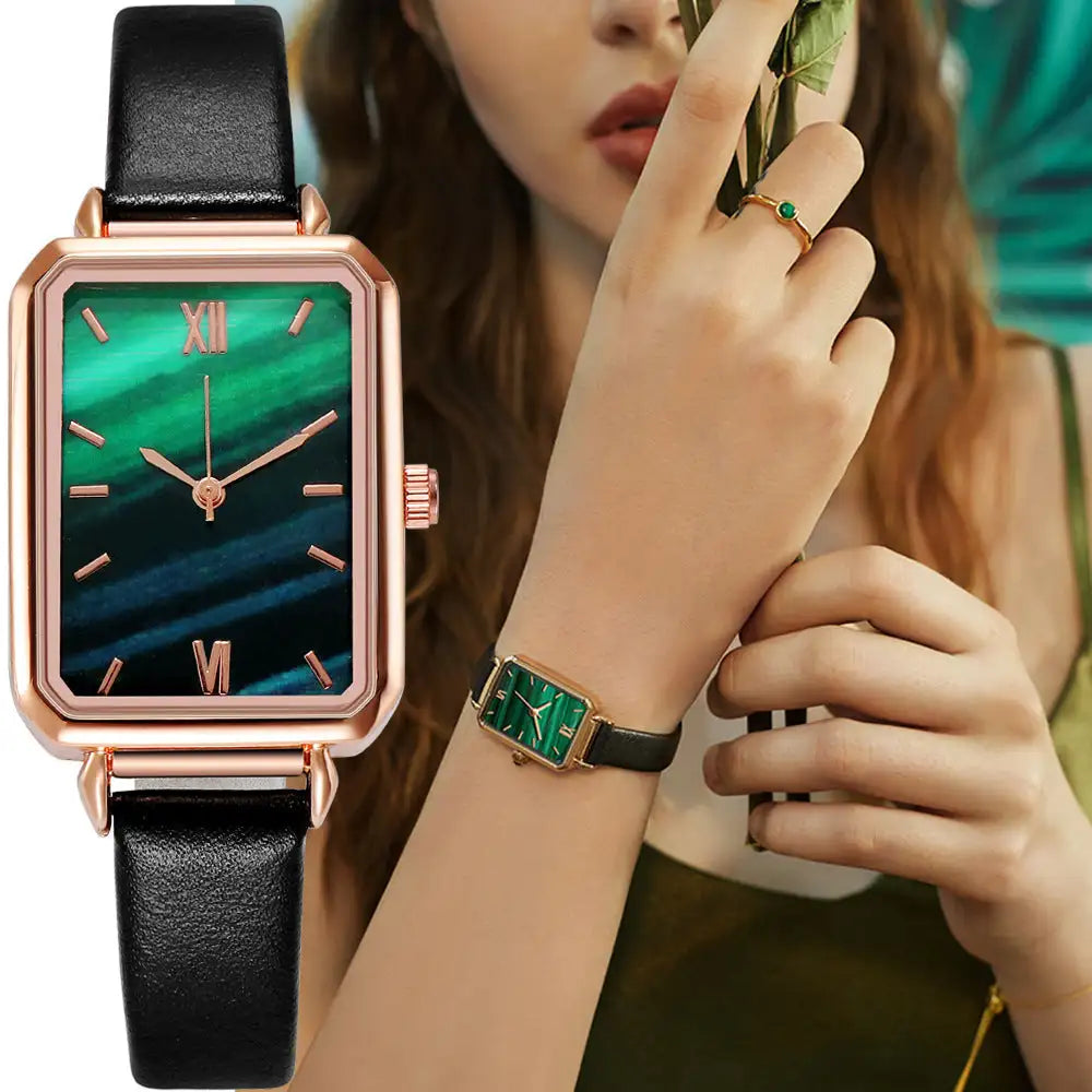 Retro Green Peacock Green Disc Watch - Lootquake