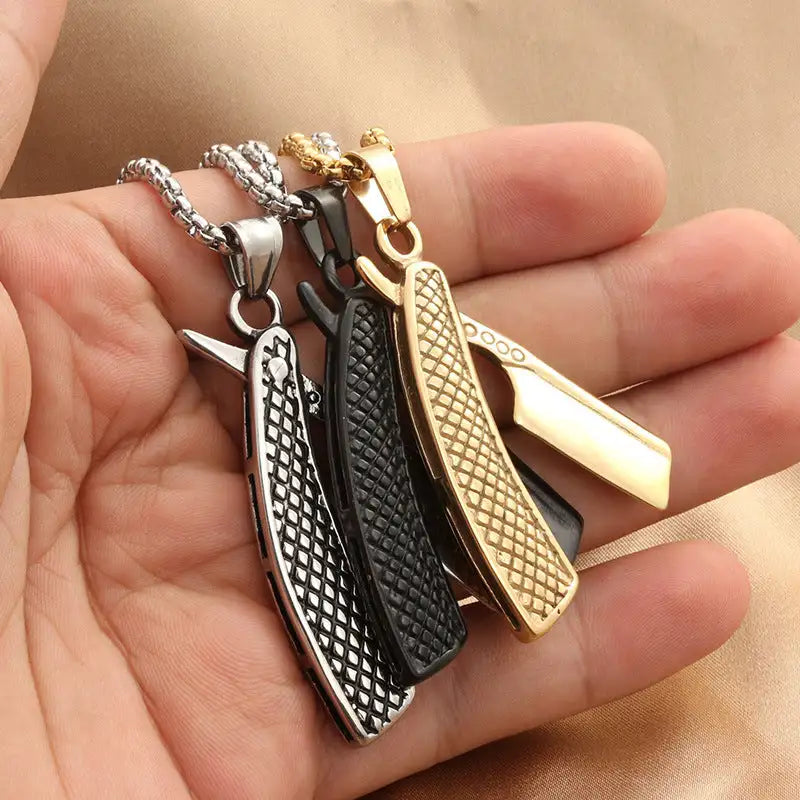 Titanium Steel Shaver Pendant Personality Punk Vintage Necklace - Lootquake