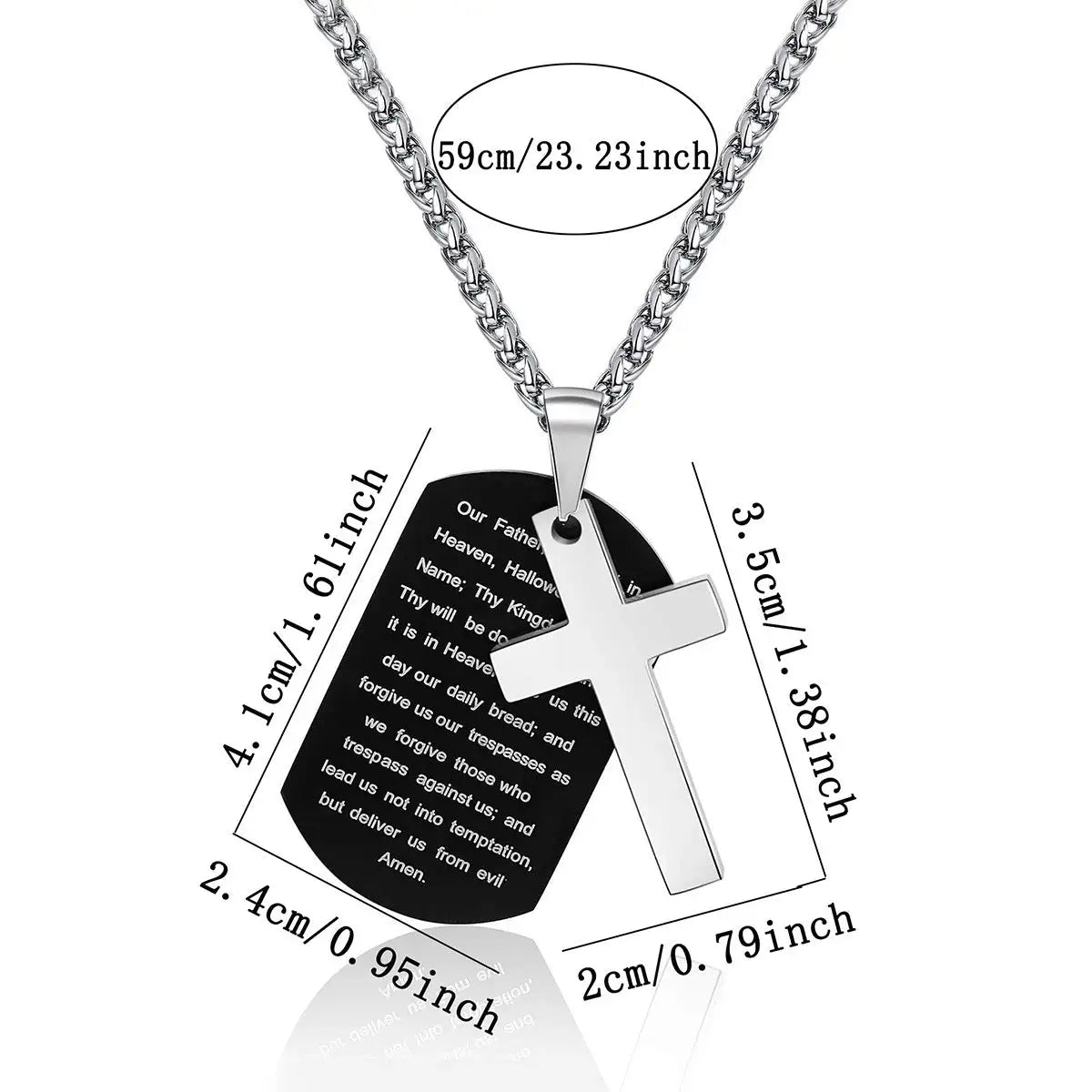 Men's Stainless Steel Scripture Cross Necklace - Lootquake