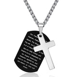 Men's Stainless Steel Scripture Cross Necklace - Lootquake