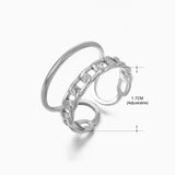 Anillo de acero inoxidable con forma de moda retro para mujer