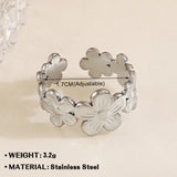 Anillo de acero inoxidable con forma de moda retro para mujer