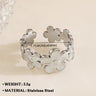 Anillo de acero inoxidable con forma de moda retro para mujer