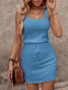 European And American Style Women Leisure Loose-fitting Sleeveless Shirt Dress