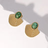 Pendientes de acero inoxidable de temperamento simple con baño de oro de 18 quilates que no se decoloran