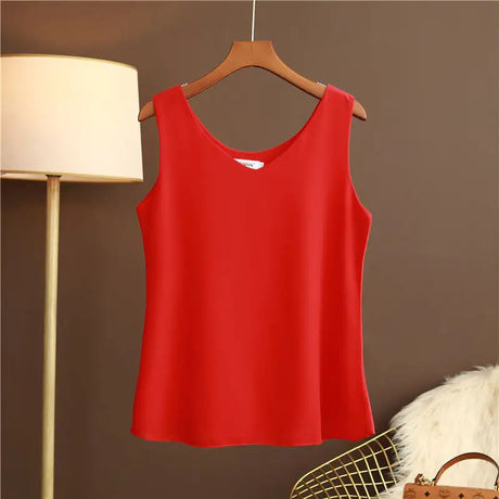 Original New Arrival 2024 Summer Fashion Brand Sleeveless Top Women's Chiffon Shirt Loose Plus Size Show Clothing Shirt Blouse - Lootquake
