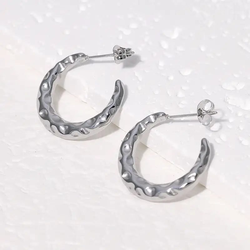Simple Temperament Stainless Steel Studs 18K Gold Plating Does Not Fade - Lootquake