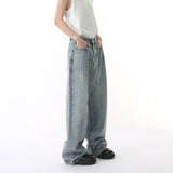 Hot Rhinestone Fashionable Loose Straight Loose Washed-out Jeans Fashion - Lootquake