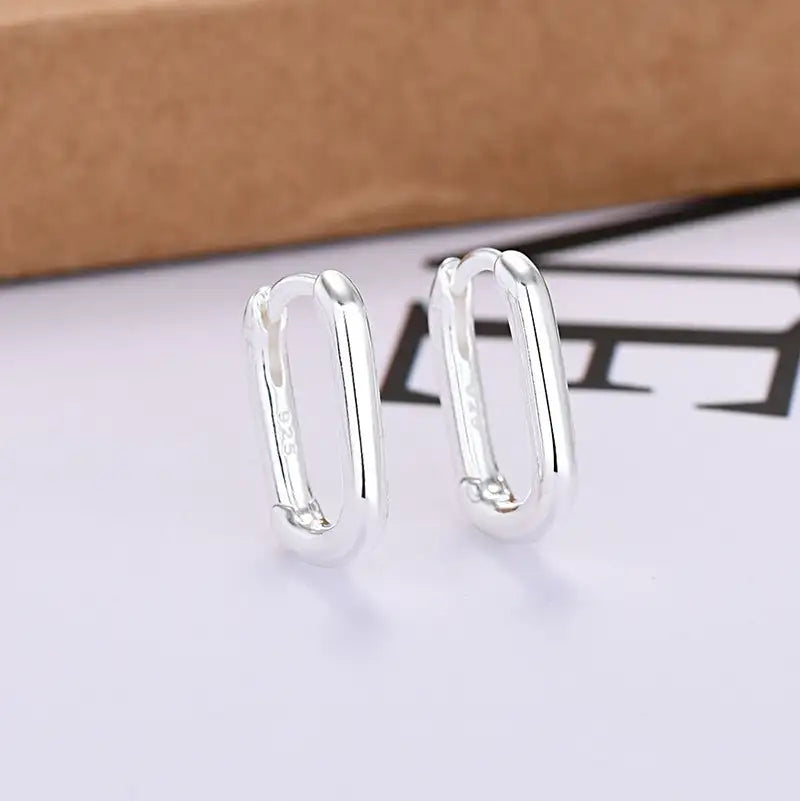 European And American Entry Lux U-shaped Earrings Female Simple Solid - Lootquake