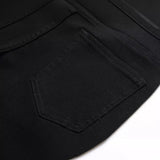 Men's Black Elastic Straight Jeans - Lootquake