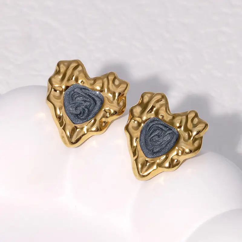 Pendientes de acero inoxidable de temperamento simple con baño de oro de 18 quilates que no se decoloran