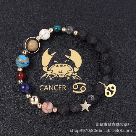 Natural Volcanic Rock Twelve Constellations Bracelets Fashion European And American Style - Lootquake