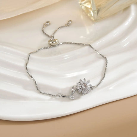 Simple Rotatable Flower Color-preserving Pure Copper Gold-plated Bracelet - Lootquake