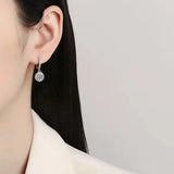 Diamond S925 Sterling Silver Round Bag Earrings - Lootquake