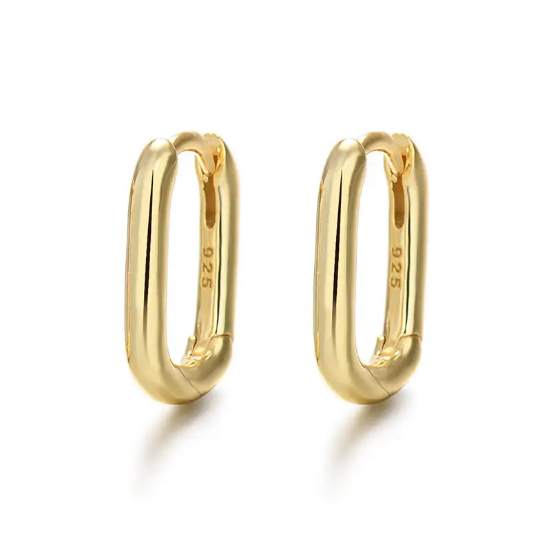 European And American Entry Lux U-shaped Earrings Female Simple Solid - Lootquake