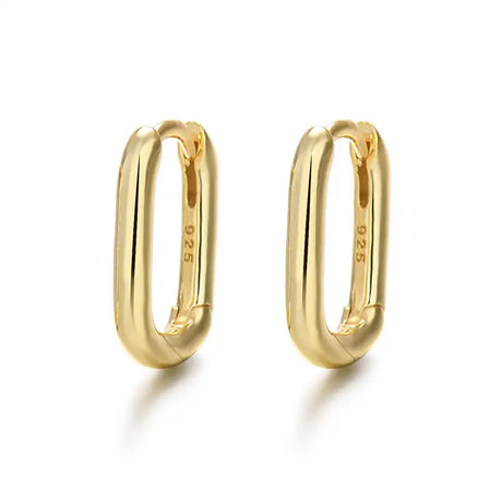 European And American Entry Lux U-shaped Earrings Female Simple Solid - Lootquake