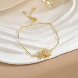 Simple Rotatable Flower Color-preserving Pure Copper Gold-plated Bracelet - Lootquake