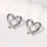 Pendientes de acero inoxidable de temperamento simple con baño de oro de 18 quilates que no se decoloran