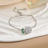 Simple Rotatable Flower Color-preserving Pure Copper Gold-plated Bracelet - Lootquake