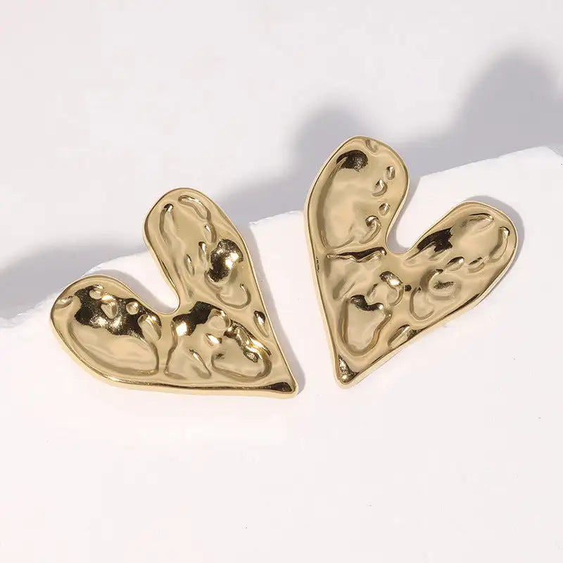 Pendientes de acero inoxidable de temperamento simple con baño de oro de 18 quilates que no se decoloran