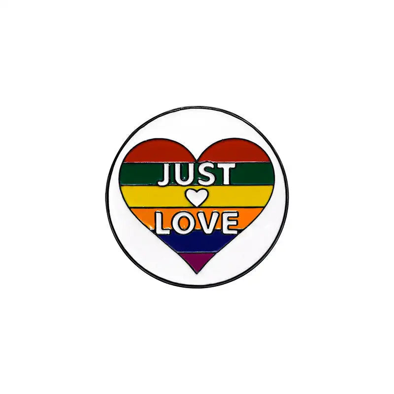 Women's Fashion English Letter Rainbow Love Alloy Drip Badge - Lootquake