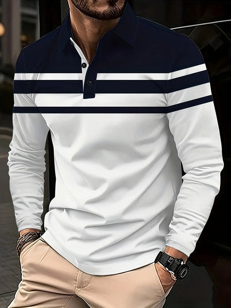 Men's Button Casual Slim Lapel 3D Printed Long Sleeve - Lootquake