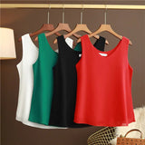 Original New Arrival 2024 Summer Fashion Brand Sleeveless Top Women's Chiffon Shirt Loose Plus Size Show Clothing Shirt Blouse - Lootquake