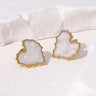 Pendientes de acero inoxidable de temperamento simple con baño de oro de 18 quilates que no se decoloran