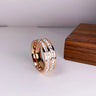 Titanium Steel Couple Single And Double Row Diamond Ring - Lootquake