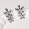 Pendientes de acero inoxidable de temperamento simple con baño de oro de 18 quilates que no se decoloran