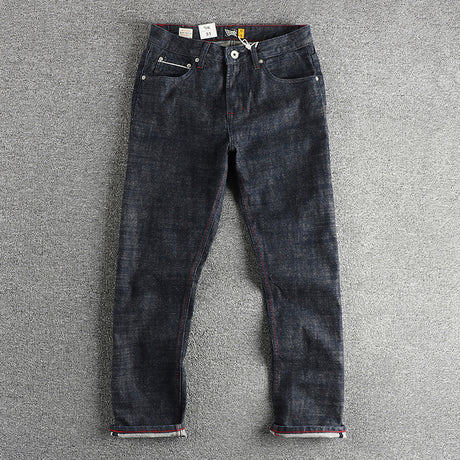 Heavy 14oz Bamboo High Cotton American Retro Jeans Men - Lootquake