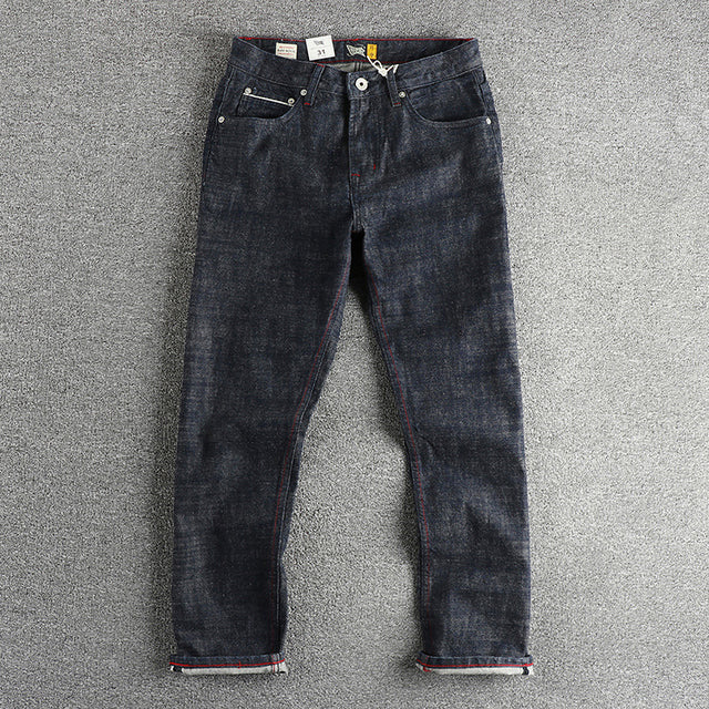 Heavy 14oz Bamboo High Cotton American Retro Jeans Men - Lootquake