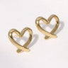Pendientes de acero inoxidable de temperamento simple con baño de oro de 18 quilates que no se decoloran
