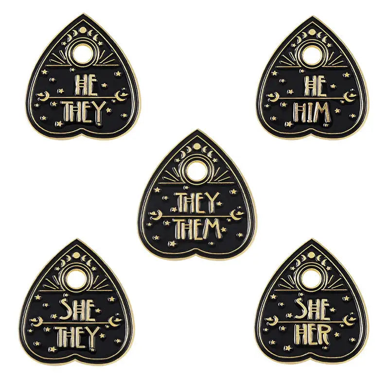 Retro English Letter SHE Cartoon Paint Brooch - Lootquake