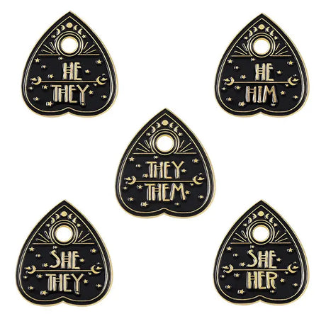 Retro English Letter SHE Cartoon Paint Brooch - Lootquake