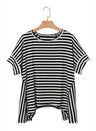 Round Neck Striped Printed T-Shirt