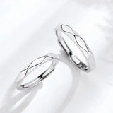 Black And White Diamond Couple Rings Argent Pur Pairs - Lootquake