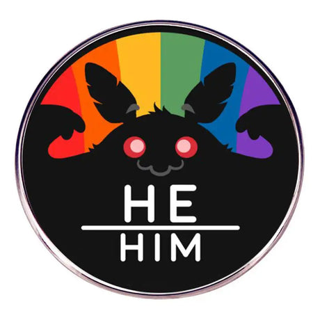 Rainbow Moth Man Pin Badge Metal - Lootquake